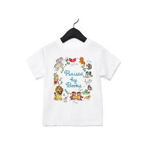 Raised by Books Toddler T-shirt: Retro Reading Nostalgia
 Small