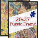 CGRLVDXW Premium 1000 Piece Puzzle Frame, 20x27 Frame for Puzzle to Display Your Puzzles and Art, Easy to Assemble Jigsaw Puzzle Frame Kit with High Definition Protective Cover(Black,2 Packs)