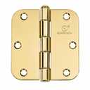 Door Hinges Polished Brass 3.5 Inch Interior Hinges 5/8" Radius - 18 Pack