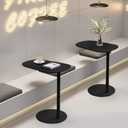 C-Shaped Metal Side Table, Slides Under Sofa for Small Spaces | Black Iron End Table, Lightweight & Compact TV Tray with Modern Design for Living Room, Bedroom, Bathroom