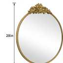 Vintage Round Mirror, 28" Baroque Style Circular Mirror, Antique Metal Frame Wall Mirror, Traditional Art Home Decor for Dressing Table, Bathroom or Bedroom,Retro Gold