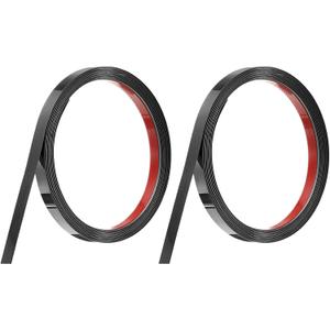 uxcell 2pcs Stainless Steel Wall Molding Trim, 10Ft x 0.39 Inch, Peel and Stick Metal Trim, Self-Adhesive Mirror Trim for Wall Ceiling, Fireplace, Mirror Edging, Mirrored Black