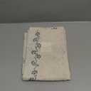 jinchan Katy Linen Floral Kitchen Curtains 30 Inches Length Stripe Cafe Curtains Farmhouse Cottagecore Tier Small Window Drapes for Living Room Light Filtering Rod Pocket 2 Panels Blue on Linen