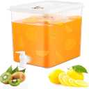 Beverage Drink Dispenser for Fridge, Plastic Beverage Dispenser with SpigotJuice Container Sealed with Filter ScreenCold Hot Drink Jug for Christmas Party Supplies (1PCS 2 Gallon)