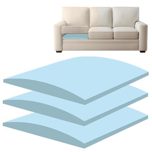 Foreard 3 Pcs Couch Cushion Support for Sagging Seat 20'' x 20'' Curved High-Density Foam Supporter Board for Furniture Seats Under Cushions Sag Repair (Blue)
