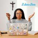 50 Pcs Inspirational Jesus Christ Water Bottle Stickers, Religious Bible Verses Faith Laptop Decals, Kids Teens Adults Waterproof Vinyl Phone Cases Diary Scrapbook Skateboard Luggage