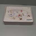 Wooden Dollhouse Furniture Set with 4 Family Dolls, 36 Pcs Sanlebi Doll House Accessories and Furniture, Miniature Furniture Including 5 Room Kits, Pretend Play Toy Gift for Boys Girls Toddler 3+