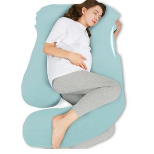 HIPHOP PANDA U-Shaped Pregnancy Pillow for Sleeping - Full Body Maternity Support Pillow with Removable Cover - Comfort for Back, Hips, Legs, Belly - 57 Inch for Pregnant Women