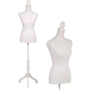 Adjustable Female Dress Form, 60"-67" Mannequin Torso on Wood Tripod, Sewing Mannequin for Clothing Display, Photography, Home Decor, (White)
