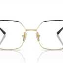 Vogue Eyewear womens Vo4297t Titanium Hexagonal Prescription Eyewear Frames (Top Black/Light Gold/Demo Lens)