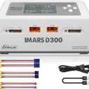 Lipo Battery Charger, Gens Ace IMARS D300 Smart Balance Charger Dual Channel AC 300W / DC 700W (350W*2) 16A for RC LiPo Li-Ion LiHV Life Battery Charging (White)