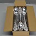 Joyido 75PCS Silver Plastic Spoons - Silver Spoons Disposable - 8.1 Inch Heavy Duty Plastic Silverware - Heavyweight Elegant Disposable Utensils for Catering, Parties, Dinners, Weddings