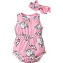 Kimoda Infant Baby Girls Clothes 03 Months Ruffle Romper Newborn Milk Pink Sheep Summer Bodysuit Gift for Christening or Baptism