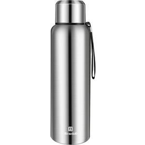 Insulated vacuum Thermo Bottle 1500ml/50.7oz with cup Stainless steel coffee bottles for hot and cold drink water flask.(Silver,1500ml)