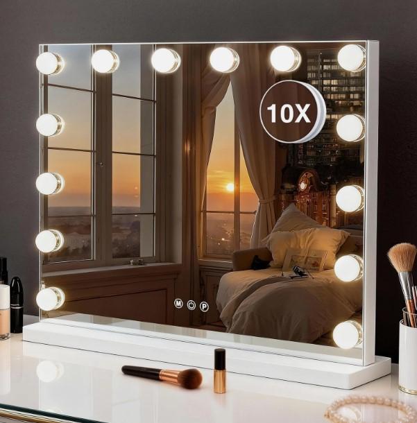 Vanity Makeup Mirror with Lights, 20.5"x15.7" , White