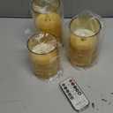 Flameless Candles with Remote Timer, LED Pillar Candles Moving Wick Flickering Battery Operated Pack of 3, Home Decorating for Ambiance, Cycling 24 Hours Timer, Gold