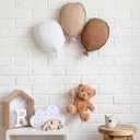 Gejoy 4 Pcs Fabric Balloon and Khaki Bear Nursery Wall Decor 11.8 x 9.8 Inch Oval Balloon Hanging Decoration Bedroom Decor for Baby Shower Boys Girls Gifts Home Accessories