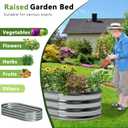 Foxlang 6x3x1ft(2 Pack) Galvanized Oval Raised Garden Bed,Outdoor Planter Box Metal Patio Kit Planting Bed for Vegetables Flowers Herb,Silver