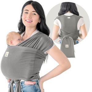 KeaBabies Baby Wrap Carrier Ring Sling - Easy to Wear, Adjustable D-Lite Baby Carrier Newborn to Toddler, Infant Carrying Shirt, Hands Free Bonding, Breathable Fabric Wearing Wrap (Graphite)