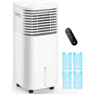 4-IN-1 Portable Air Conditioners, Evaporative Air Cooler w/4 Modes & 3 Speeds, 15H Timer for Smart Auto-off, 2-Gal Tank for 20H Cooling,17FT Remote,No Hose Needed,120Oscillating Swamp Cooler