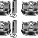 06H107065AM 4pcs Engine Pistons Rings Pistons Assembly Set Fits for 2006-2014 Jetta 2.0L, Fits for 2009-2011 Tiguan 2.0L, Replace OE 06H107065AM