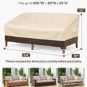 Vailge Heavy Duty Patio Sofa Cover, 100% Waterproof 3-Seater Outdoor Sofa Cover,Lawn Patio Furniture Covers with Air Vent and Handle,Beige&Brown