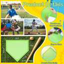 Mototo 4PCS Glow in the Dark Baseball Home Plates Backyard Rubber Bases Set | Throw Down Baseball Base Homeplate Replacement for Baseball Teeball Kickball Softball Backyard Playground Park Practice Adult