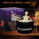 Halloween Decorations Indoor, Halloween Skeleton Candle, Skull Candles Gothic Decoration for Home Bar Indoor Room Tables, Farmhouse Decoration Spooky Gifts for Women