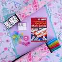 American Mahjong Tile Set, 166 White Tiles, Pink Printed Bag with Entire Accessories, 4 All-in-One Rack/Pushers, Mahjong Tiles Set