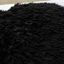 A Nice Night Faux Fur Reading Pillow Bed Wedge Large Adult Children Backrest with Arms Back Support for Sitting Up for Bedrest,Black