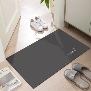 Ultra Thin Door Mat Indoor Entrance, 1/10 in Thin Door Mats for Inside Entry, Non-Slip Rubber Backing Washable Doormat, Fade Resistant, Absorbent, Low Profile Dirt Trapper, 35"X24",Black (Lucky)
