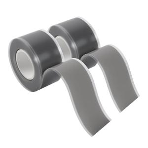 2-Pack Gray Silicone Repair Tape (20 Ft Total) - Self Amalgamating Tape for Duct Work & Hose Leaks - Heat Resistant Rubber Sealing Strip - Residue-Free & Easy-Peel Liner