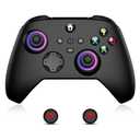 VidEO Plugin Controller for Xbox, Xbox One, Xbox One X|S, Xbox Series X|S, 2.4GHz Wireless Controller with RGB Light, Turbo Function and Motion Sensor, Thumb Caps Included - Black