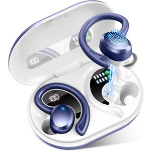 Wireless Earbuds Sport, Bluetooth 5.4 Headphones with Earhook, 2025 Hi-Fi Stereo Over Ear Buds, 48H Earphones with 4 ENC Noise Canceling Mics, IP7 Waterproof Headset for Running Workout (Android/iOS)