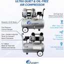 California Air Tools CAT-4710W 1.0 HP Quiet and Oil-Free Air Compressor with Wheels, 4.7 Gallon Steel Tank, 75 dBA Noise Level, Lightweight