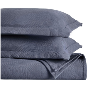 Superior 3 Piece Cotton Bedspread Set, Home Bed Decor, Decorative Bed Spread, 2 Pillow Shams, Medium Weight Blanket, Matelasse Coverlet, Bedding Essentials, Denim Blue