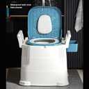 Bedside Commode, Height Adjustable Portable Toilet with Arms and Backrest, Safety Frame Raised Toilet Seat with Bucket, Heavy Duty Adult Potty Chair for Elderly, Seniors,