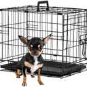 BestPet | Dog Crate | 18" | Black | Foldable Metal Kennel with Double Doors, Secure Slide-Bolt Latches, Leakproof Tray | Portable Dog Cage for Small Breeds | for Travel, Indoor & Outdoor Use