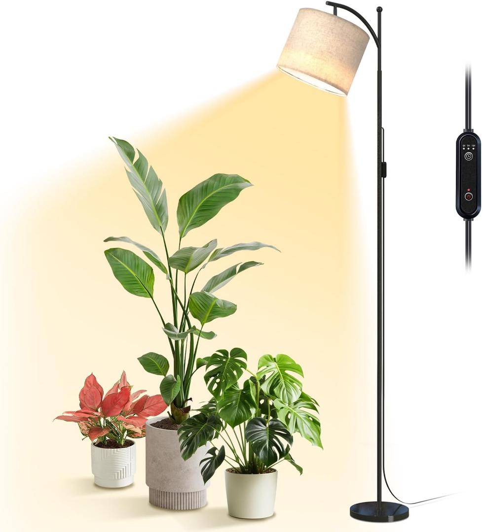 Bstrip 70.8 Tall Grow Lights for Indoor Plants, 3000K Full Spectrum Plant Light with Stand, Auto On/Off Timer & Adjustable Angle, 25W Non-Dimmable LED Lamp for Plant Growth