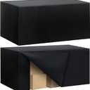 2 Pack Fitted Tablecloth for 6 Foot Rectangle Tables 72 x 30 Inch Black Table Covers Water Resistant Polyester Table Cloth for Wedding, Parties,Display, Trade Show (Black)