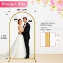 7.2 ft Metal Arch Backdrop Stand, Gold Wedding Arch Stand with Ground Nails, Balloon Arched Backdrop for Wedding, Baby Shower, Birthday Party, Photography, Garden Floral, Ceremony Decor
