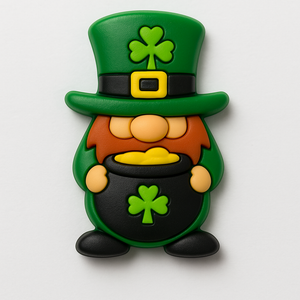 50pcs Mini Leprechaun Figurines – St. Patrick’s Day Plastic Decorations – Green Hat Gnome with Pot of Gold