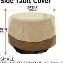 Classic Accessories Veranda Water-Resistant 24 Inch Round Patio Ottoman/Coffee Table Cover, Outdoor Table Cover