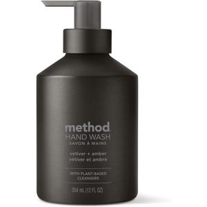 Method Gel Hand Soap, Vetiver + Amber, Reusable Black Aluminum Bottle, Biodegradable Formula, 12 oz (Pack of 3) Method Gel Hand Soap, Vetiver + Amber, Reusable Black Aluminum Bottle, Biodegradable Formula, 12 oz (Pack of 3)