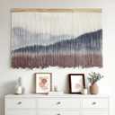 AKSWSHO Macrame Wall Hanging, Extra Large Mountain Dip-Dye Handmade Cotton Tapestry 59.06" x 38.19", Oversized Boho Wall Décor for Living Room Bedroom Studio Entryway, Serene Handcrafted Home Gift, 59.1"L x 38.2"W