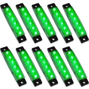 PSEQT 10 Pcs LED Rock Strip Lights Car Under glow Wheel Fender Well Lighting Kits Waterproof for Golf Cart Wrangler Offroad Truck RV UTV ATV Snowmobile (Green)