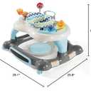Storkcraft 3-in-1 Activity Walker and Rocker with Jumping Board Feeding Tray, Interactive Toy Tray for Toddlers Infants, Blue/Gray