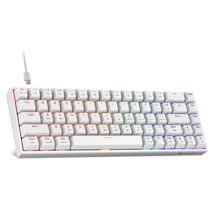 KOORUI 60% Mechanical Gaming Keyboard, Mixed Colors LED Backlit Ultra-Compact 68 Keys, Mini Wired Keyboard with Red Switch for Windows Laptop PC/Mac OS/Xbox