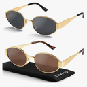 livho 2025 Trendy Oval Sunglasses - Stylish Polarized Shades for Everyday - Retro Metal Frames