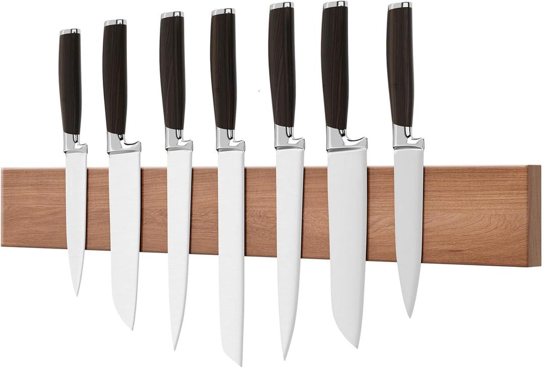 THMINS Magnetic Wood Knife Bar Holder Strips,24 Inch Magnetic Knife Holder